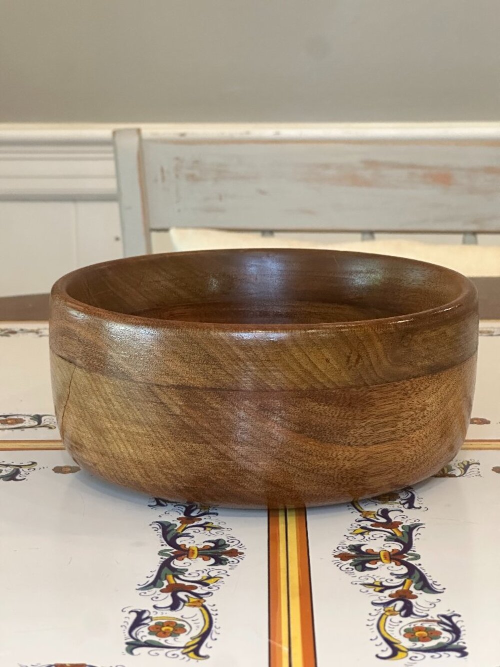 vintage wooden 7.5" bowl